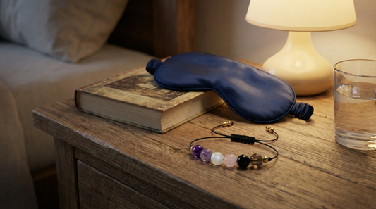 Minimalist sleep crystal bracelet designed to support a calming night-time ritual