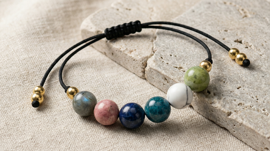 Minimalist slimming journey crystal bracelet designed as a symbolic companion for healthier habits