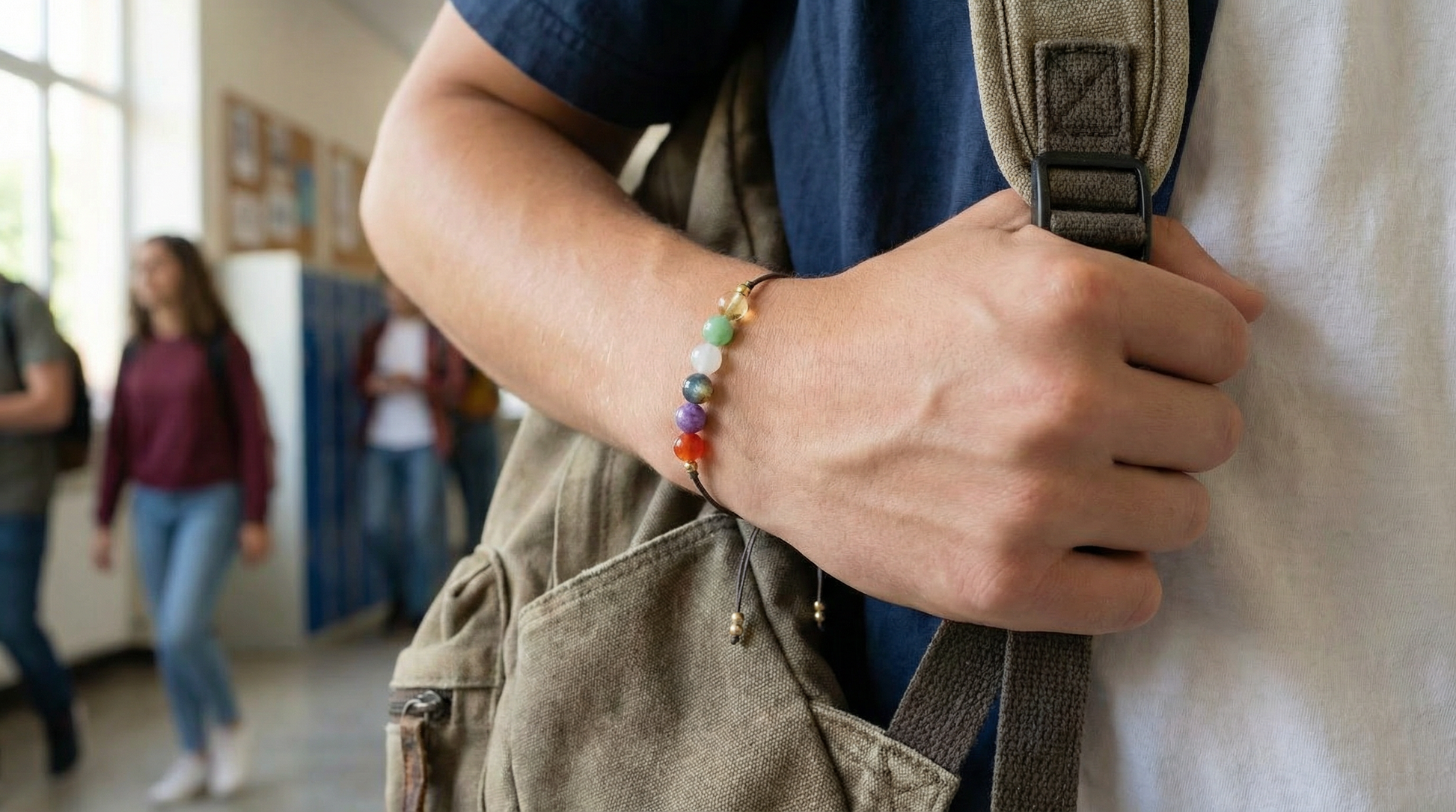 Minimalist teen crystal bracelet designed as a symbolic support piece for confidence and emotional balance