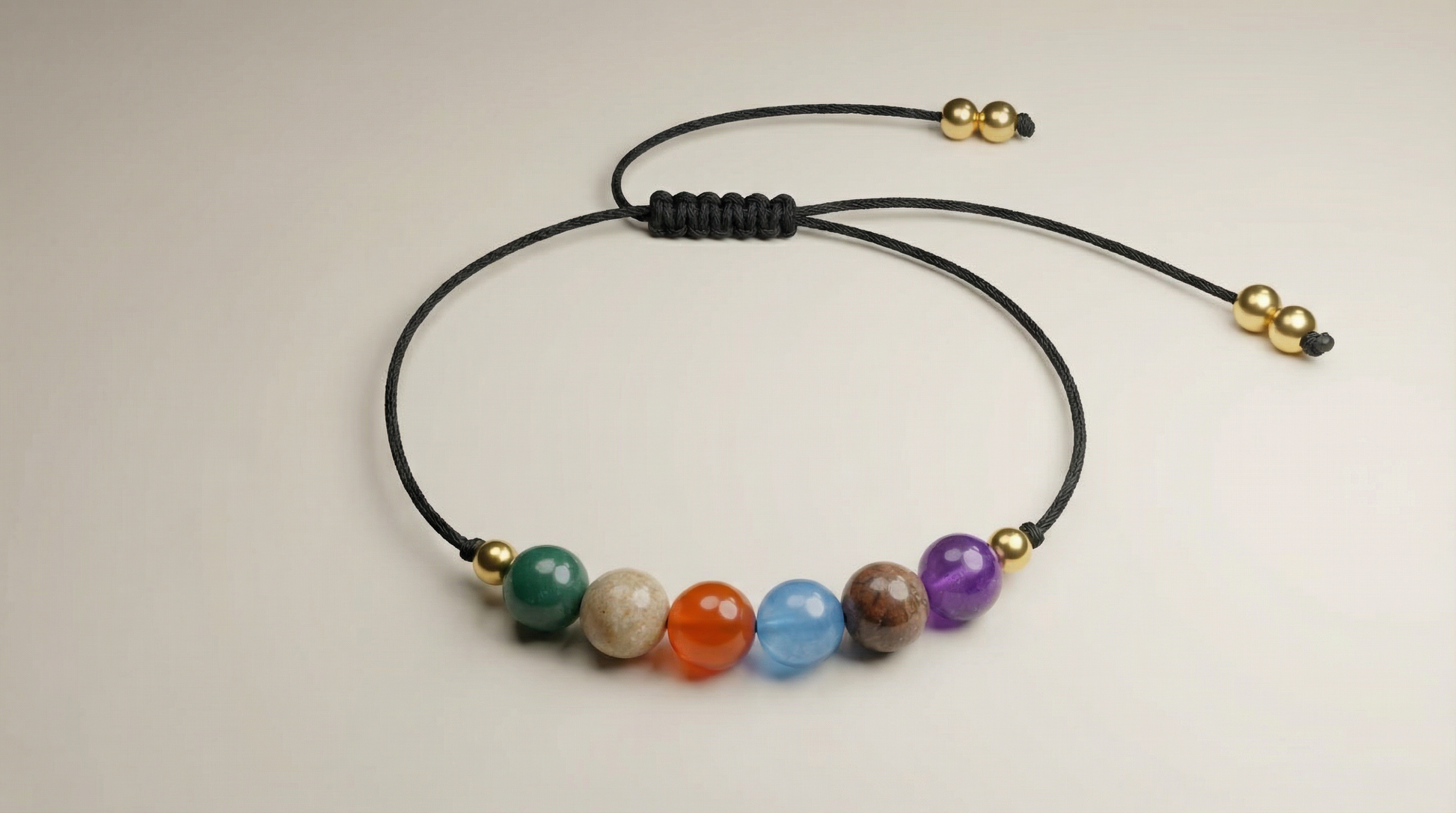 Unisex wellness and resilience bracelet with mixed calming and grounding stones