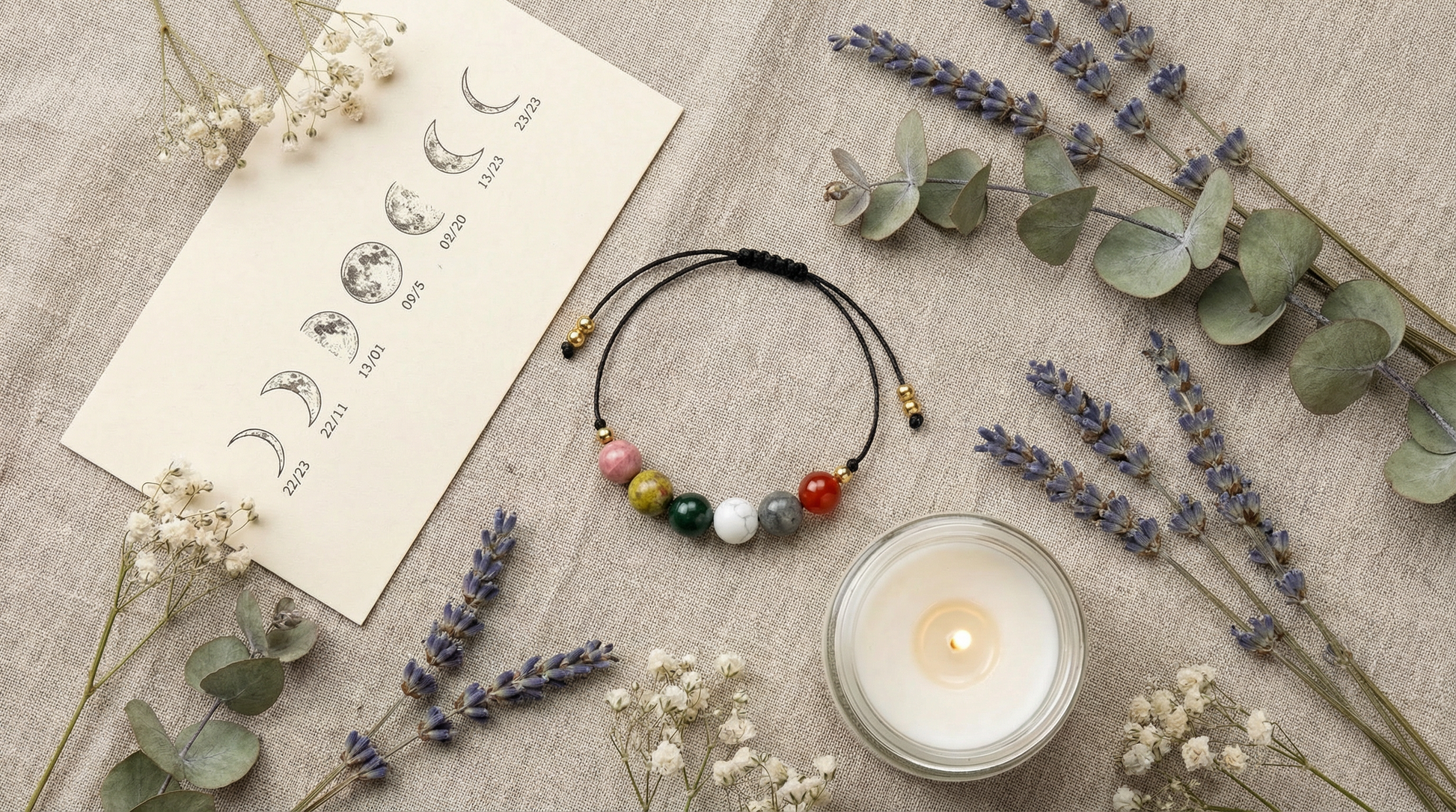 Unisex fertility journey bracelet with mixed nurturing and protective stones