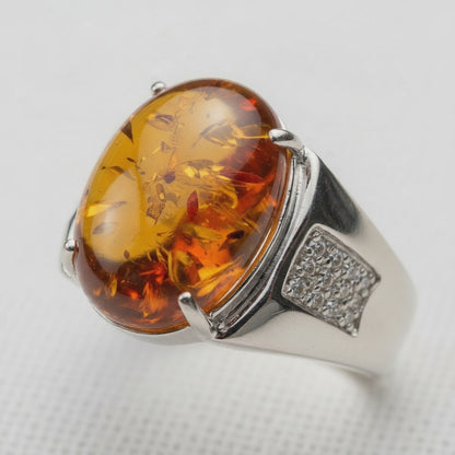 Amber Aura Ring – Adjustable Fit