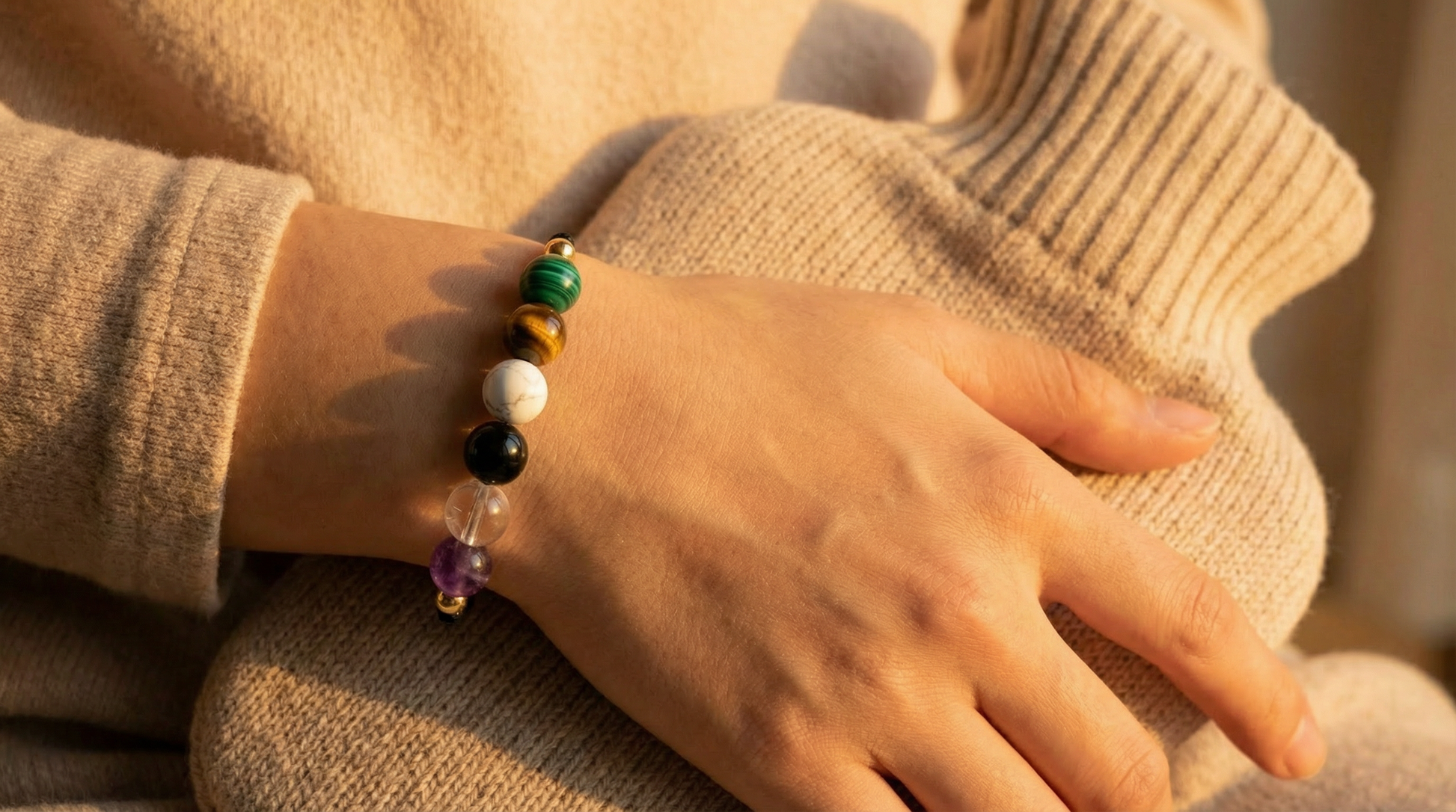 Minimalist pain support crystal bracelet designed as a symbolic companion for people living with pain