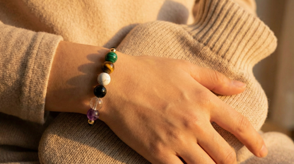 Minimalist pain support crystal bracelet designed as a symbolic companion for people living with pain