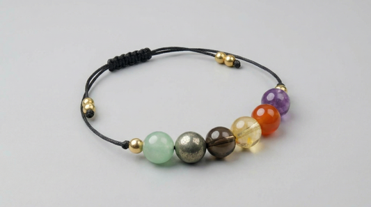 Minimalist workplace crystal bracelet designed to support calm, focus and confidence at work