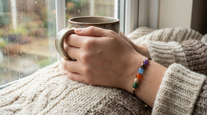 Minimalist wellness crystal bracelet designed as a symbolic companion during immune-challenging seasons